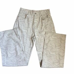 Pull&Bear Off-White Wide-Leg Jeans – Size 8